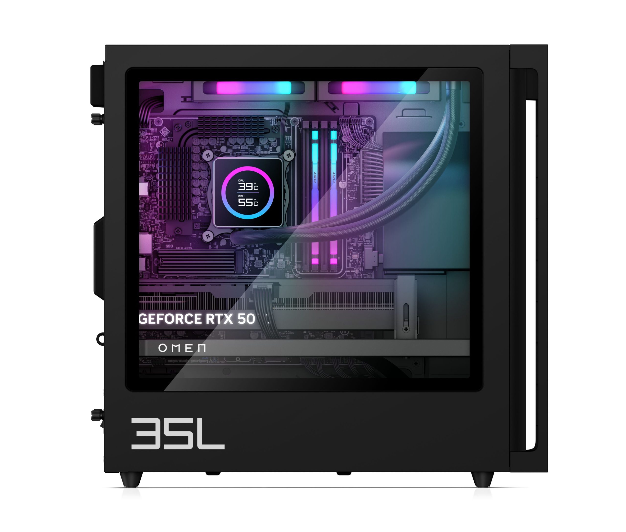 OMEN 35L Gaming Desktop GT16-0107t PC. Windows 11 Home. Intel® Core™ Ultra 7. 32GB RAM. 1TB SSD. NVIDIA® GeForce RTX™ 5070. Black - Image 12