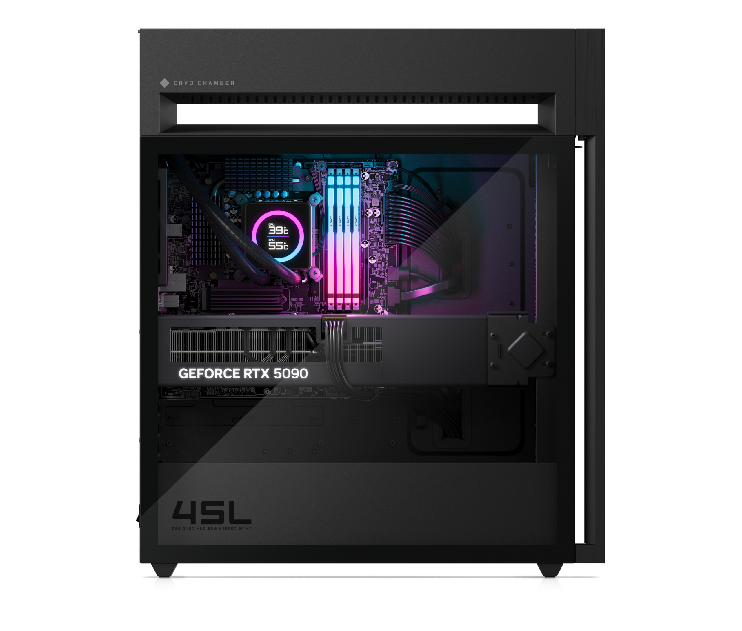 OMEN by HP 45L Gaming Desktop GT22-3090. Windows 11 Pro. Intel® Core™ Ultra 9. 64GB RAM. 2TB SSD. NVIDIA® GeForce RTX™ 5090. Black - Image 3